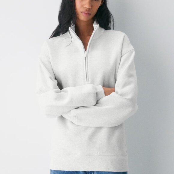 Aritzia - Cozy Sweatfleece Boyfriend 1/2 Zip Sweatshirt size M - Picture 2 of 8